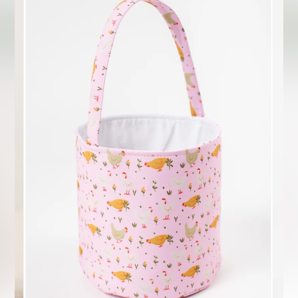 🚨LAST ONE🚨 Pink Chicken Farm Easter Basket / Toy Storage